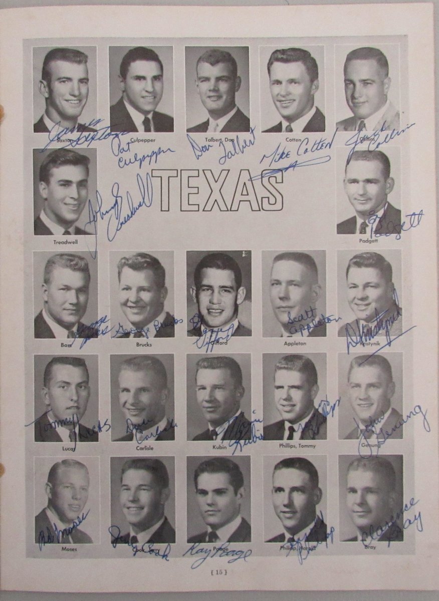 1961 Texas Vs Oklahoma Game Program Signed By