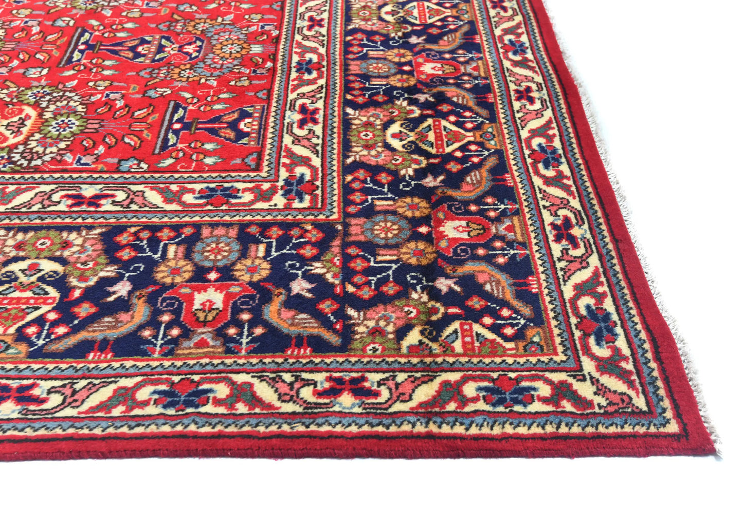 Vintage Handmade Oriental Rug Pictorial Design