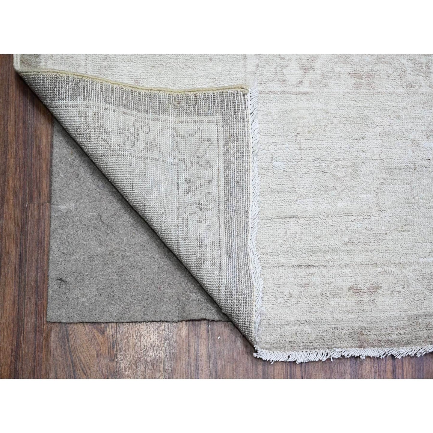9'9"X14' Battleship Gray Wool White Wash Peshawar Hand Knotted Rug