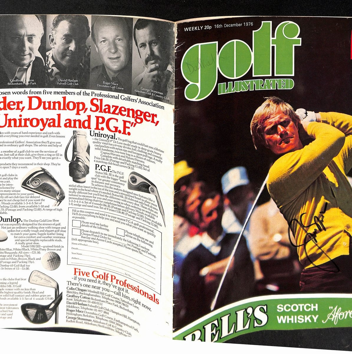 Jack Nicklaus Autographed 12/16/1976 British Golf Illustrated Magazine Jsa 94941