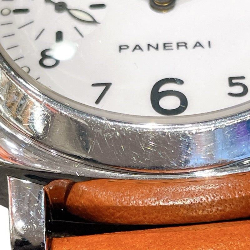 Panerai Luminor Marina Pam00003 White Silver Leather Strap