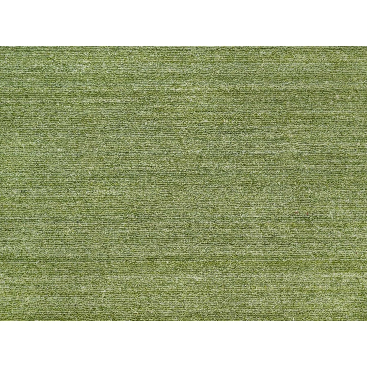 8'X10' Green Tone On Tone Plain Modern Striae Design Wool Hand Loomed Rug