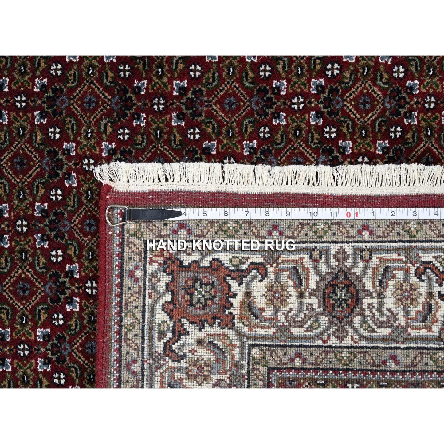 4'X6' Rich Red Hand Knotted Wool And Silk 175 Kpsi Herrita Oriental Rug