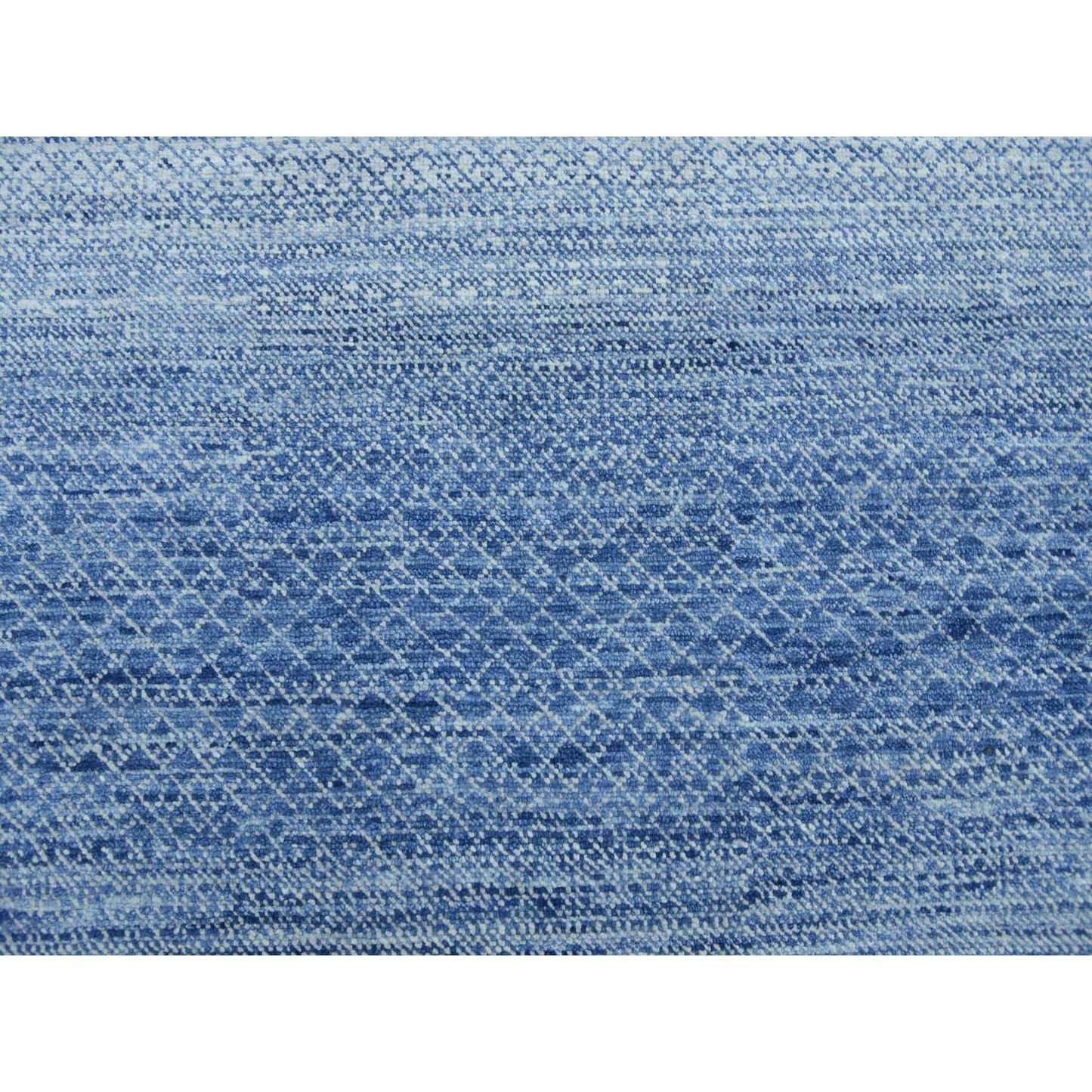 10'X14'1" Blue Modern Chiaroscuro Collection Pure Wool Hand Knotted Rug
