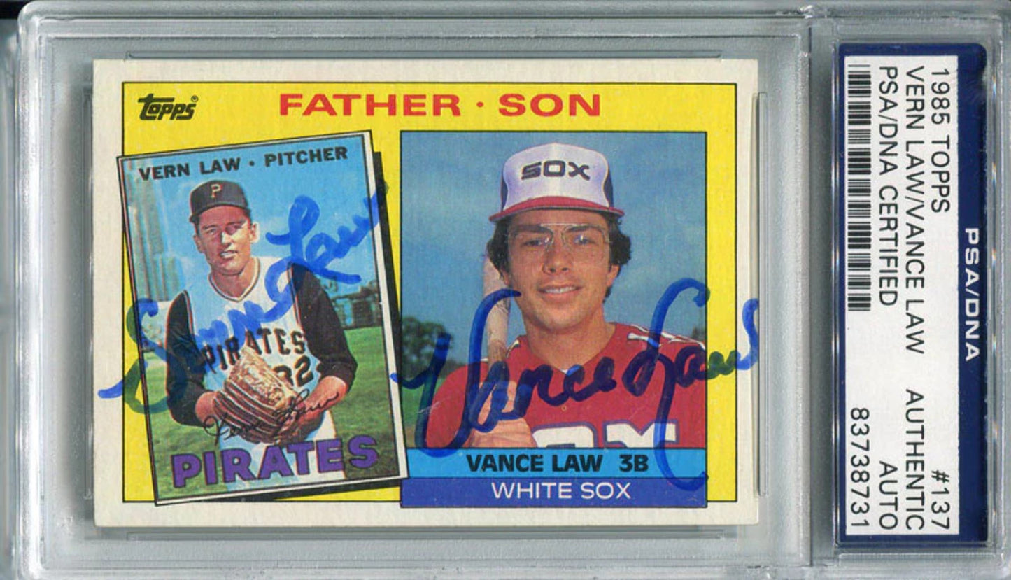 Vern Law And Vance Law Autographed 1985 Topps Card (Psa/Dna)