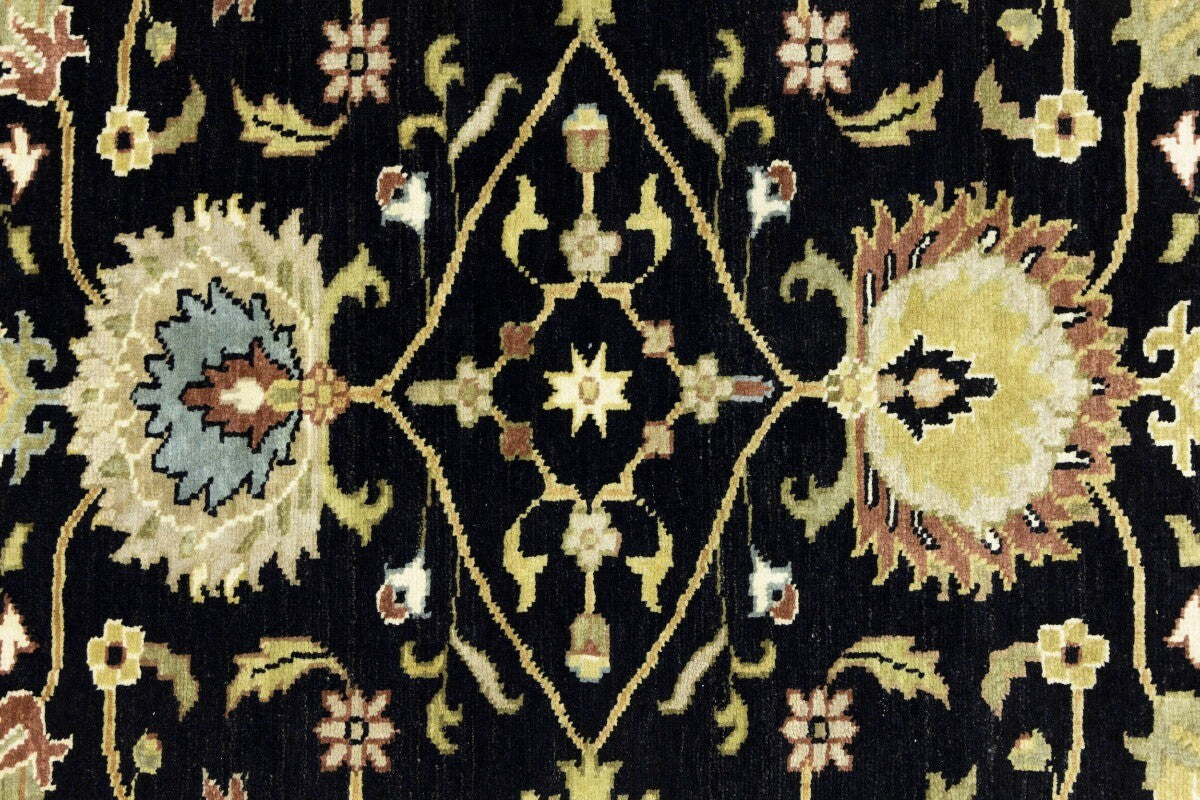 Handmade Black Osh Chobi Peshawar Rug Small