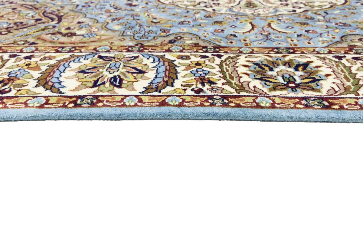 Hand-Knotted Kirman Oriental Rug 6X8 Ft Blue