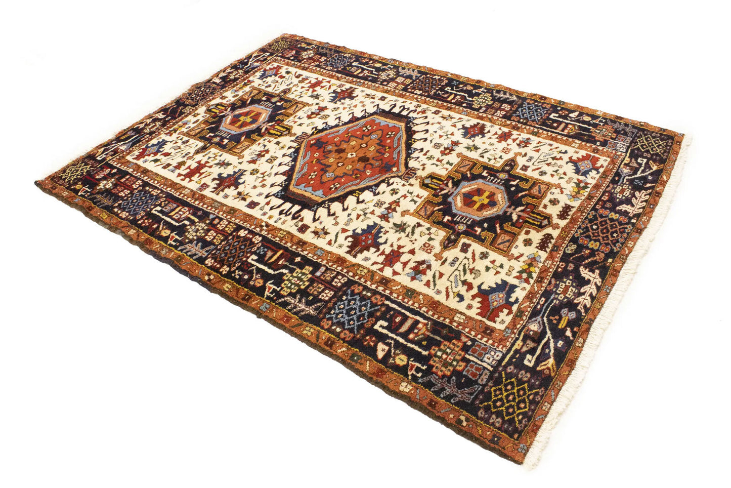 Rare Vintage Oriental Rug Geometric Design Boho