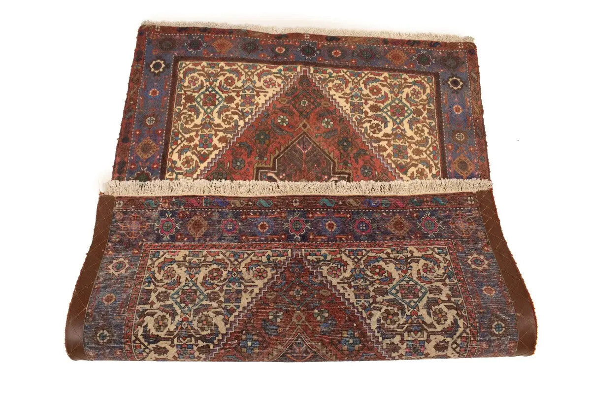 Vintage Handmade Oriental Rug Floral Geometric