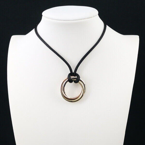 Cartier Necklace Trinity 3Color Long 18K 750 Yellow White Rose Gold/Cord