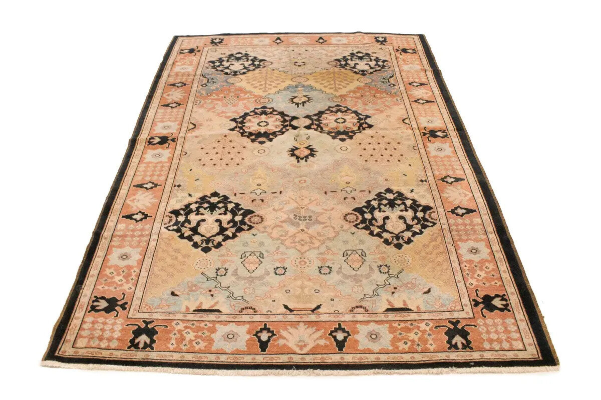 Distressed Ziegler Tribal Floral Rug Hand-Knotted