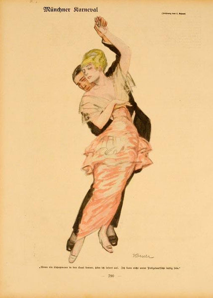 Simplicissimus 1913 By Kainer Muncher Karneval On Linen Original