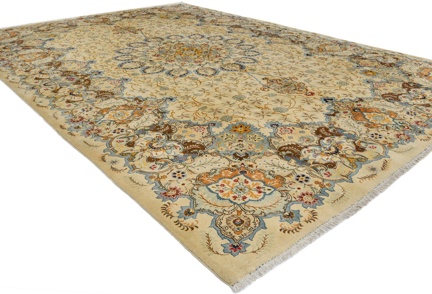Handmade Semi-Antique Oriental Rug Beige