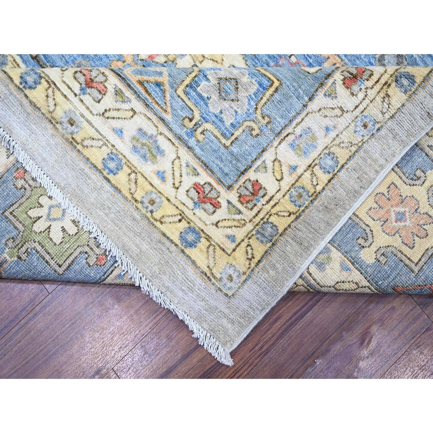 10'1"X13' Abalone Gray Natural Wool Hand Knotted Finer Peshawar Rug