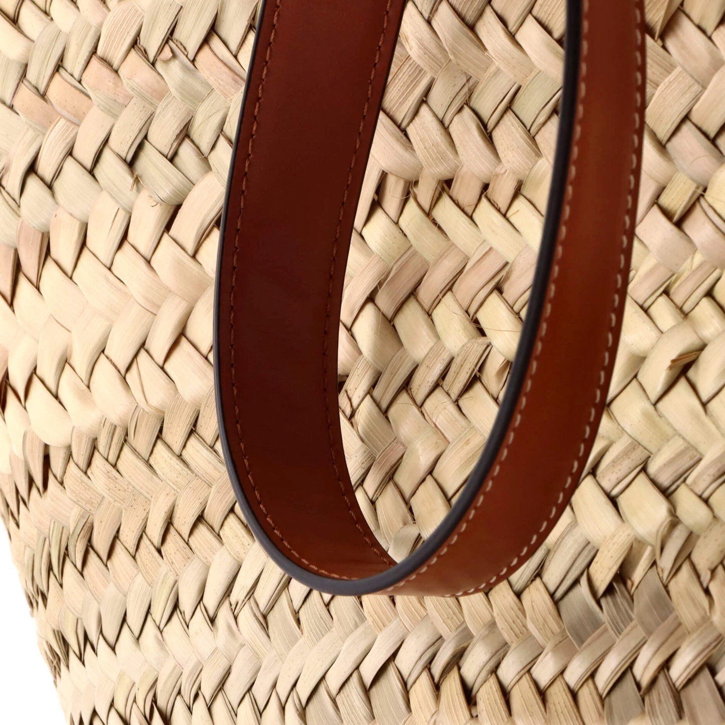 Celine Triomphe Basket Shoulder Bag Raffia With Leather Medium