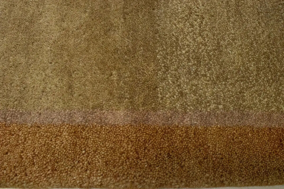 Small Beige And Rust Gabbeh Rug Tribal Design