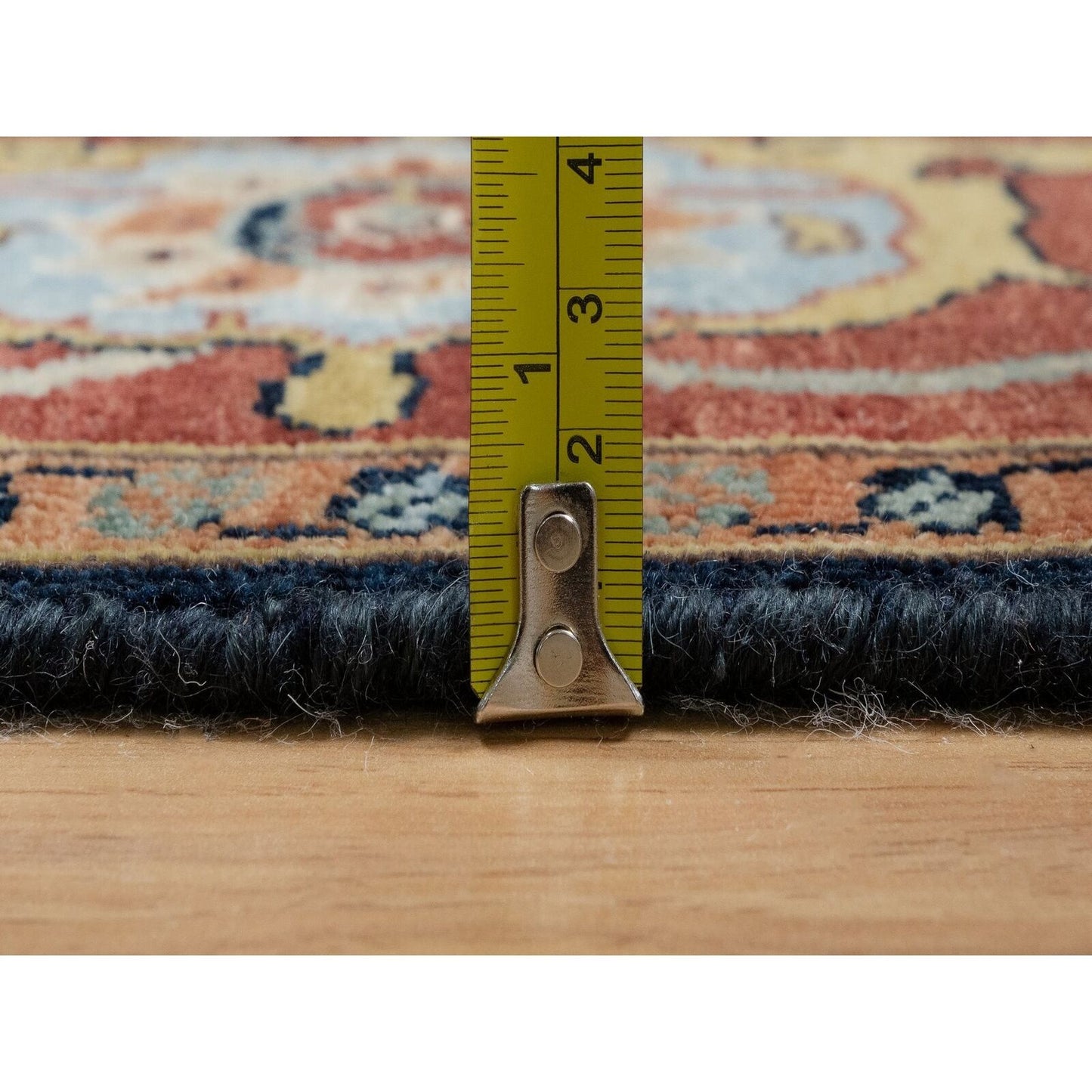 5'X7'2" Blue Natural Dyes All Wool Antiqued Fine Heris Hand Knotted Rug