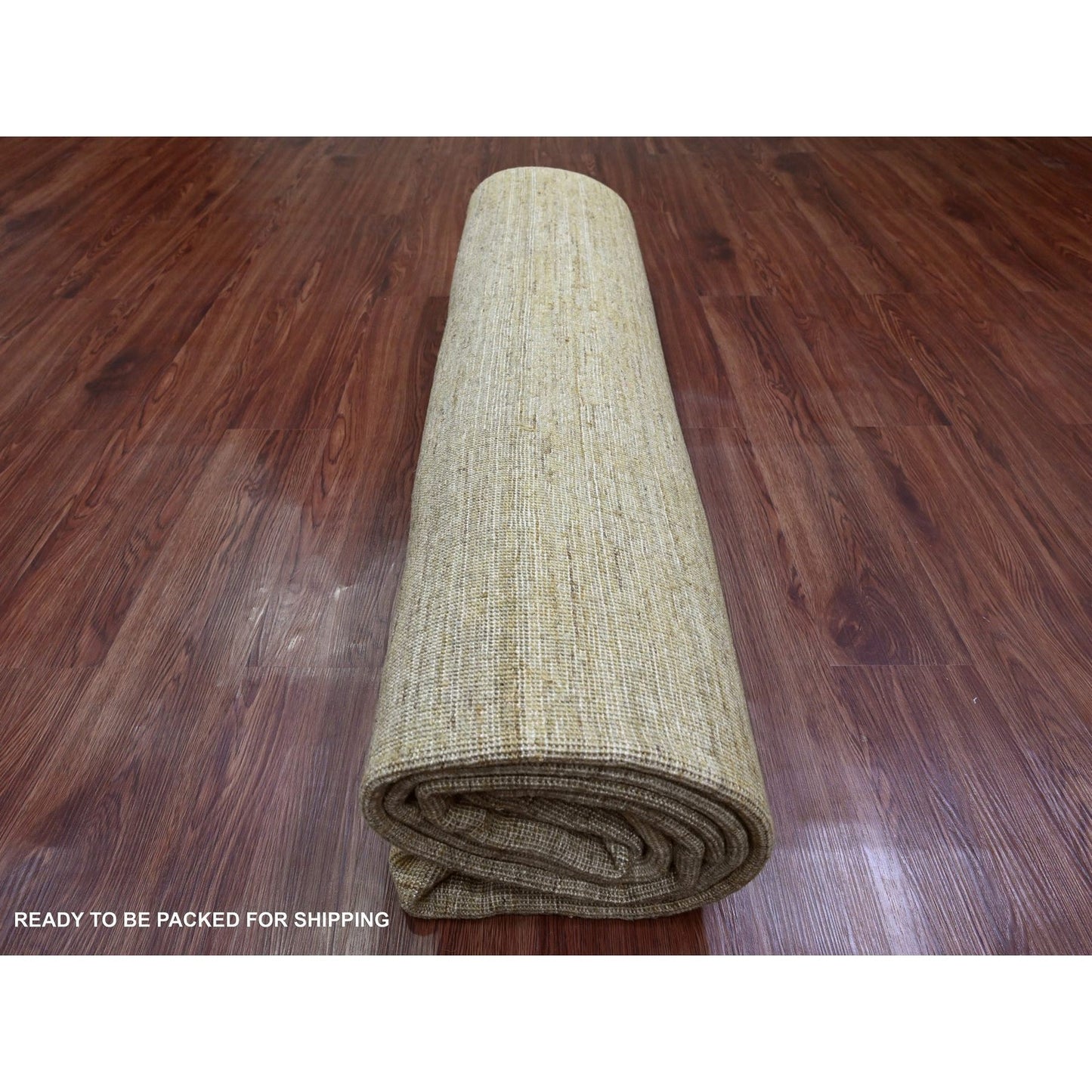 7'10"X9'5" Tawny Brown Plain Solid Pattern Ghazni Wool Hand Knotted Rug