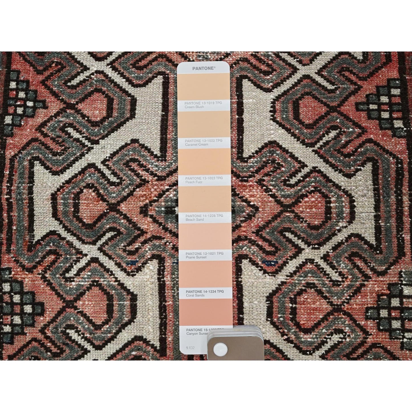 2'3"X9' Peach Vintage Zoroastrian Khamadan Hand Knotted Wool Runner Rug