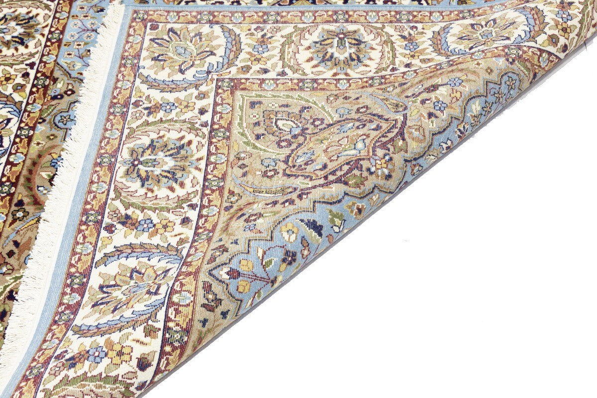 Hand-Knotted Kirman Oriental Rug 6X8 Ft Blue