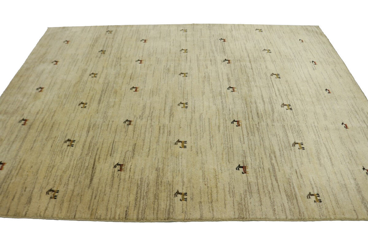 Modern Gabbeh Wool Area Rug Thick Pile Tribal