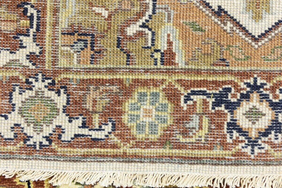 Heriz Serapi Oriental Runner Rug Geometric Design