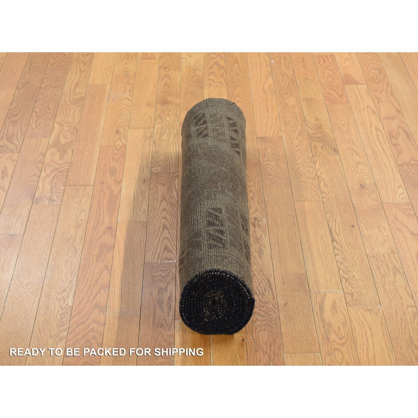 2'9"X12'8" Brown Washed Out Afghan Balooch Wool Hand Knotted Runner Rug