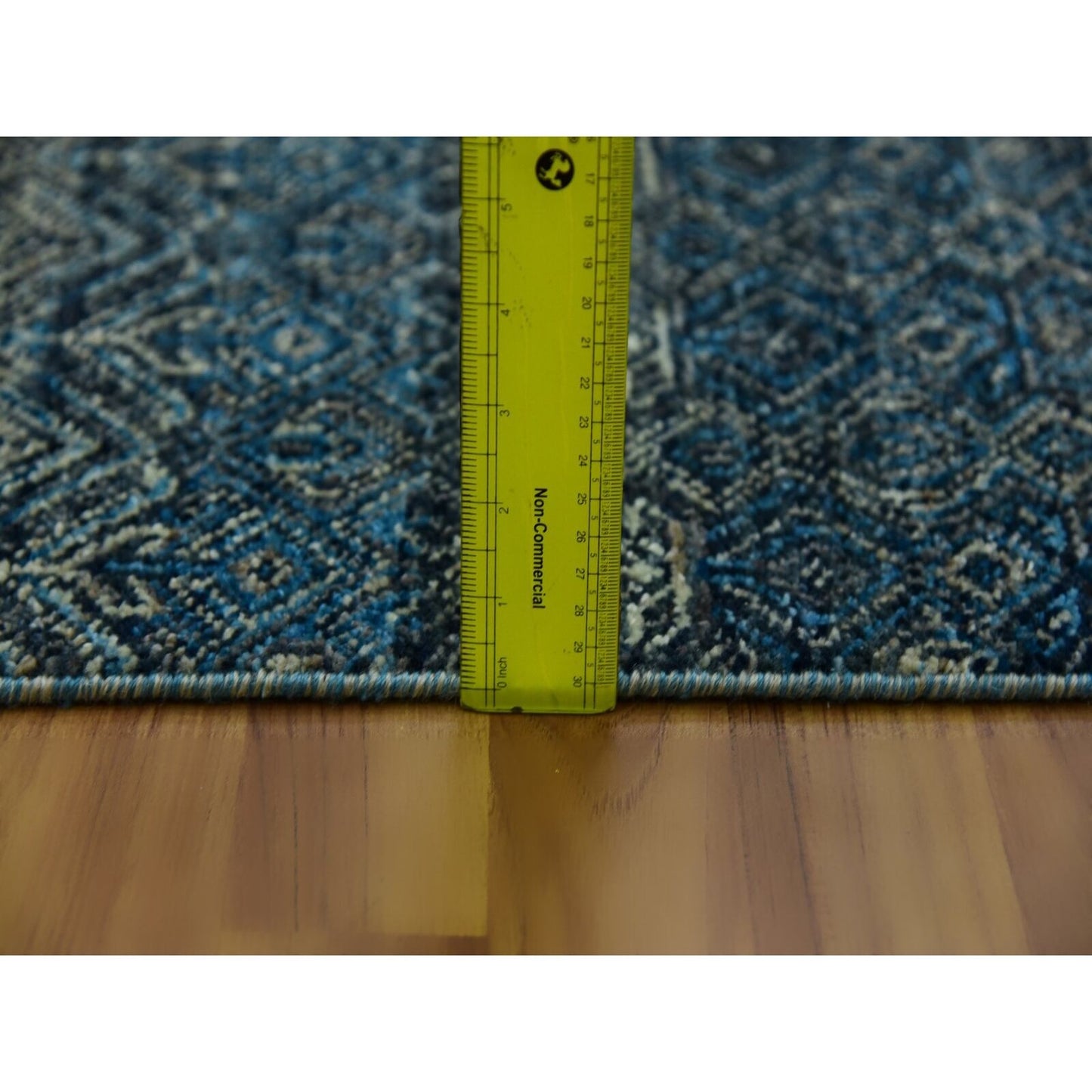 2'5"X12' Blue Kohinoor Herrita Design 100% Wool Hand Knotted Runner Rug