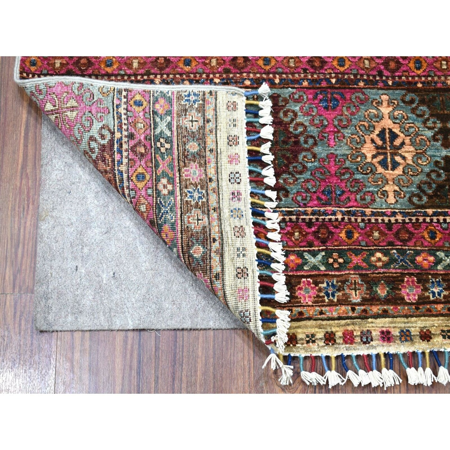 2'9"X7'10" Hand Knotted Beige Super Kazak Khorjin Design Wool Runner Rug