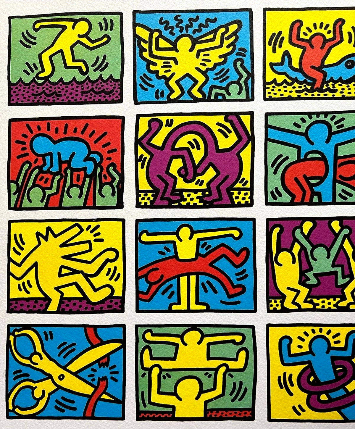 Keith Haring Lithograph From An Painting Coa