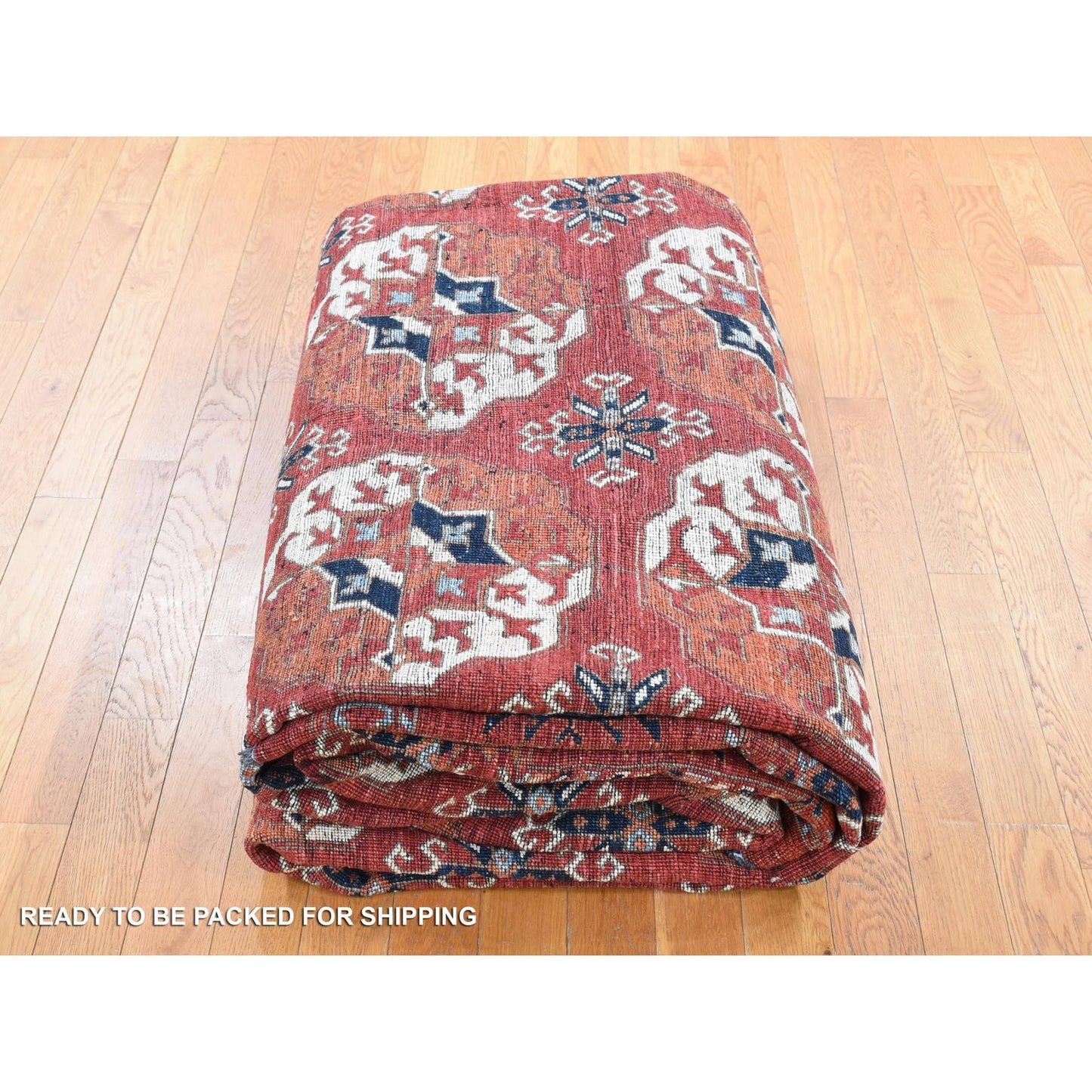 9'10"X14' Red Afghan Ersari Tekke Bokhara Pure Wool Hand Knotted Rug