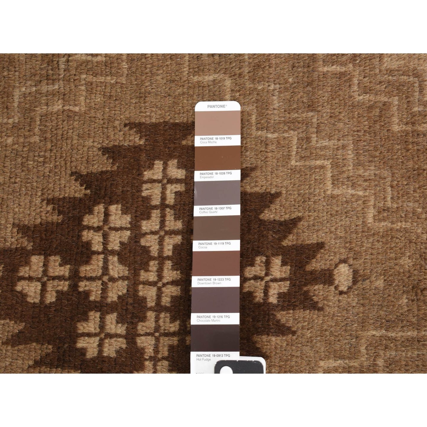 2'9"X12'8" Brown Washed Out Afghan Balooch Wool Hand Knotted Runner Rug