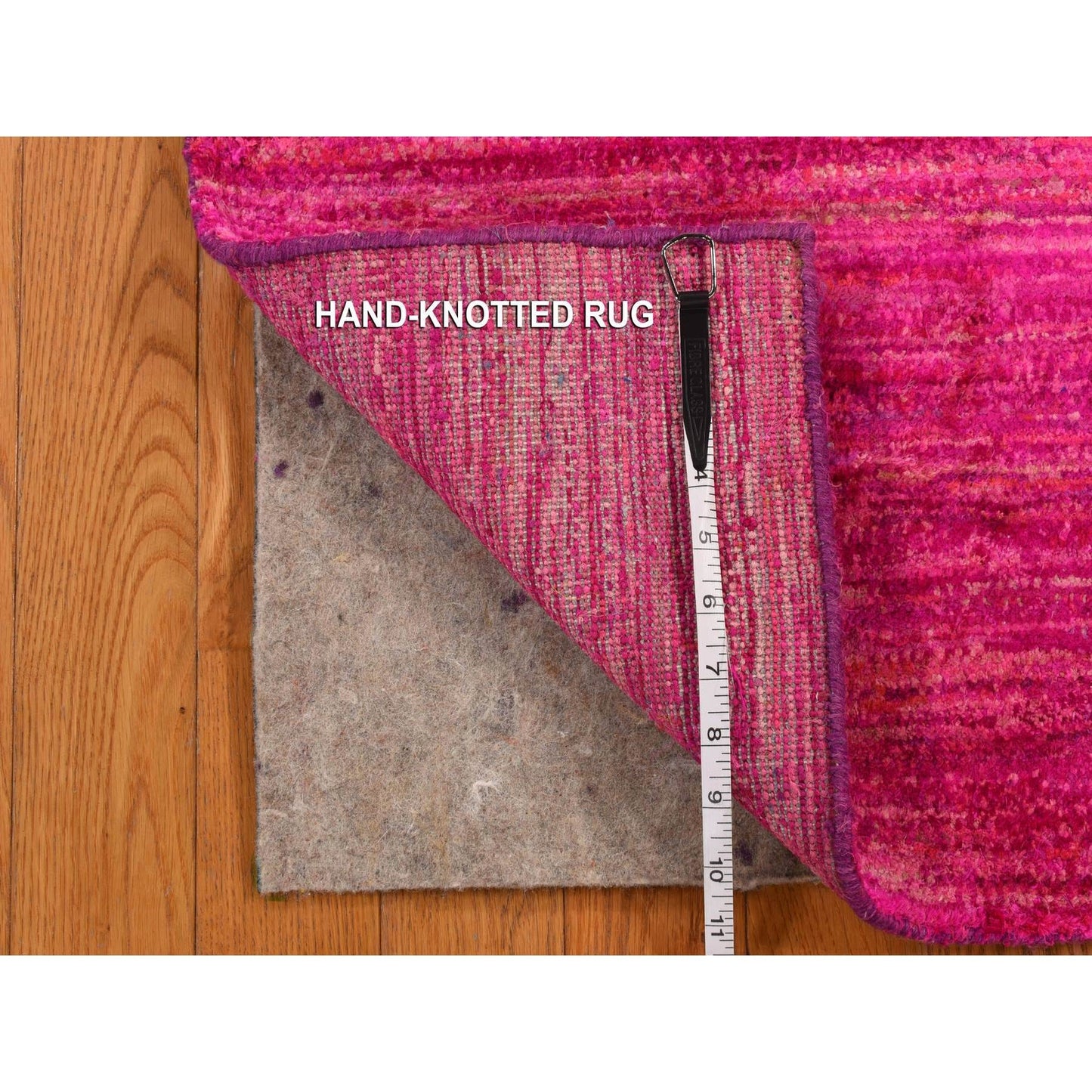 2'1"X3'1" Bright K Plain Solid Design Pure Sari Silk Hand Knotted Mat Rug