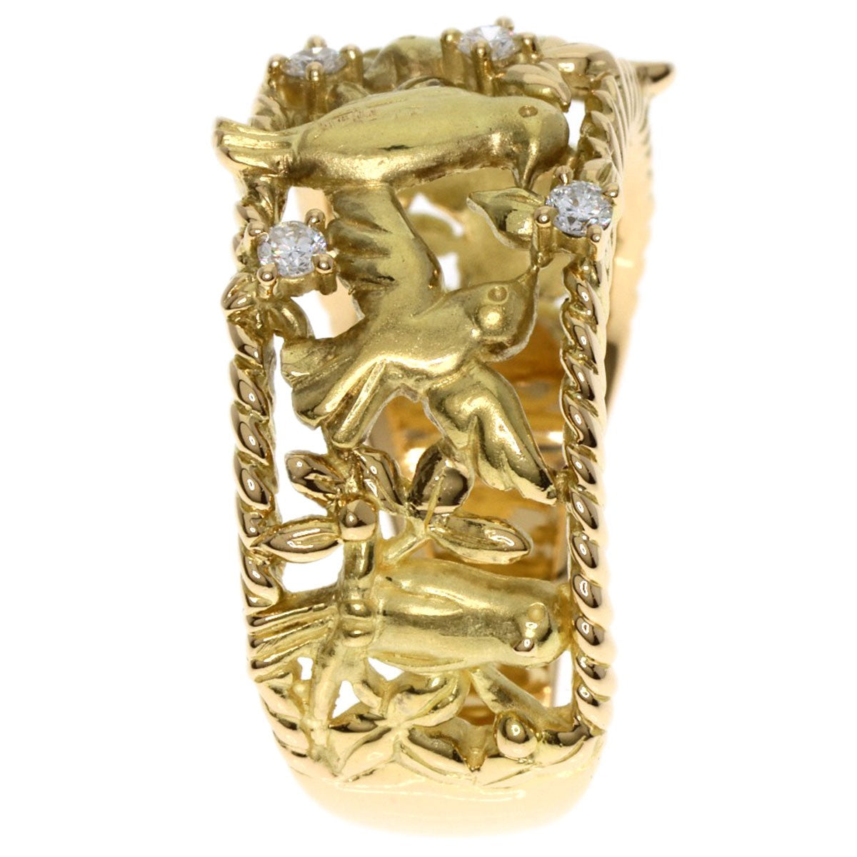Tasaki Little Bird Diamond Ring K18 Yellow Gold