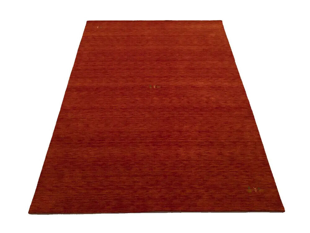 Contemporary Gabbeh Modern Rug Orange Tribal