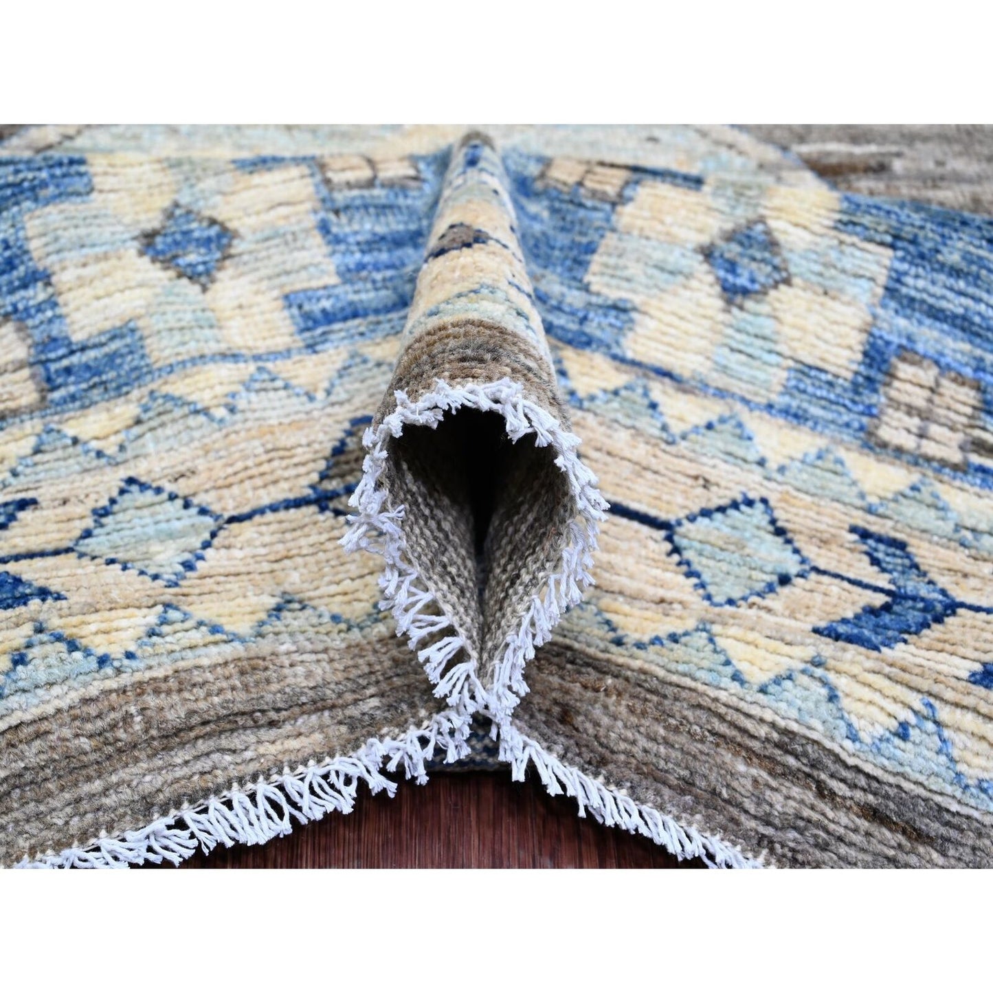 11'8"X15'6" Brown Anatolian Village Inspired Design Wool Hand Knotted Rug