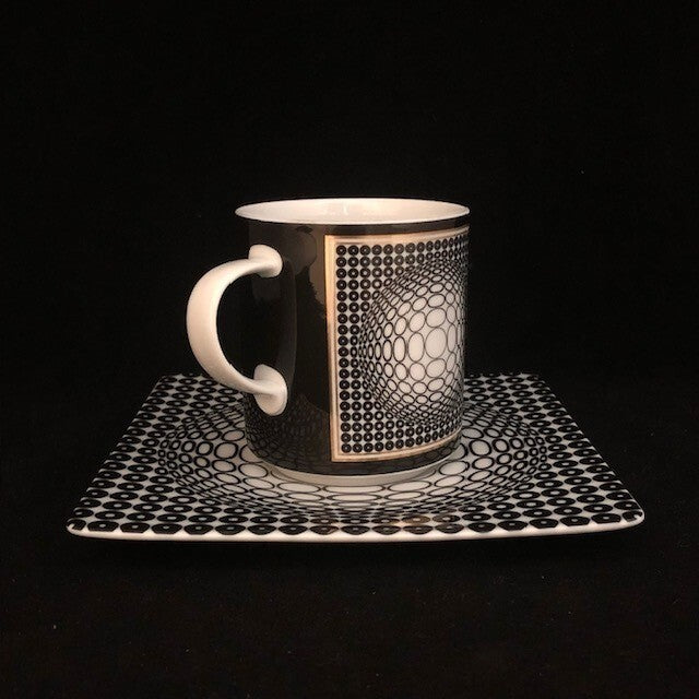 Unused Victor Vasarely Art Plate Cup & Saucer