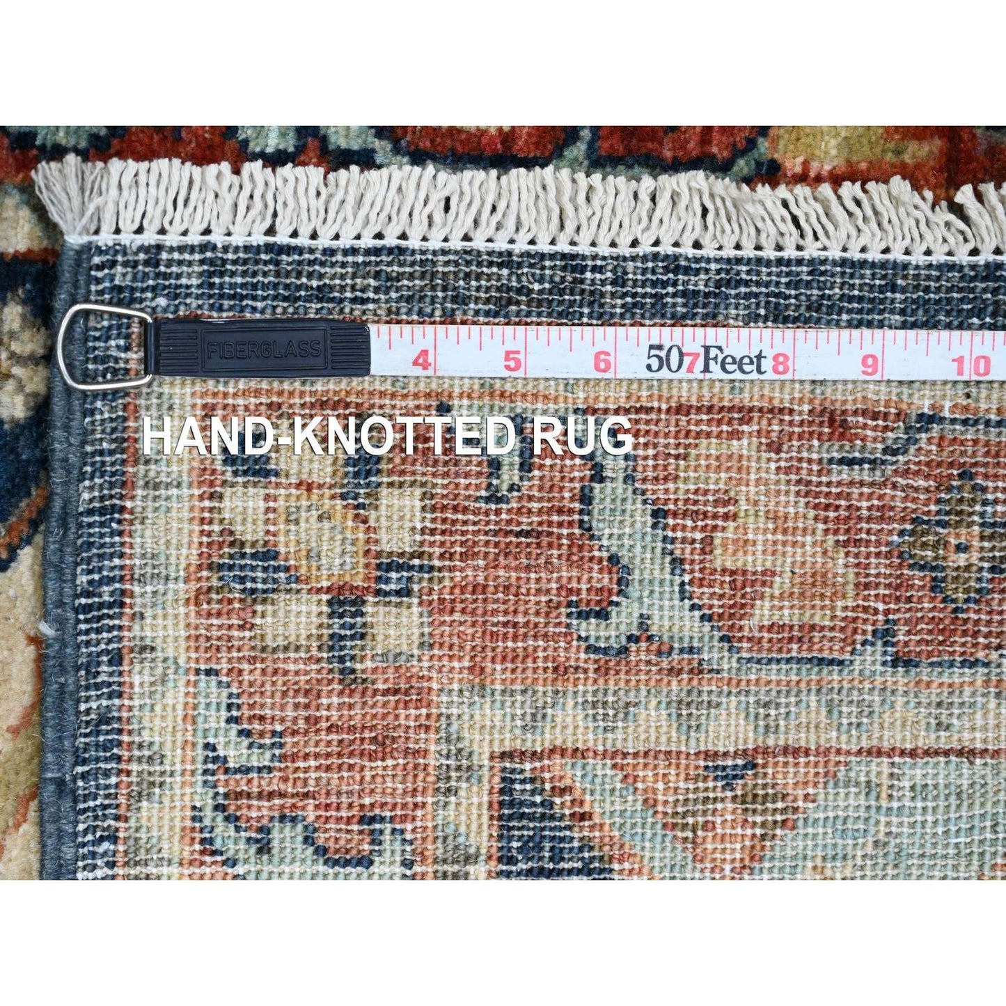 2'7"X7'10" Blue Caucasian Akstafa Design Hand Knotted All Wool Runner Rug