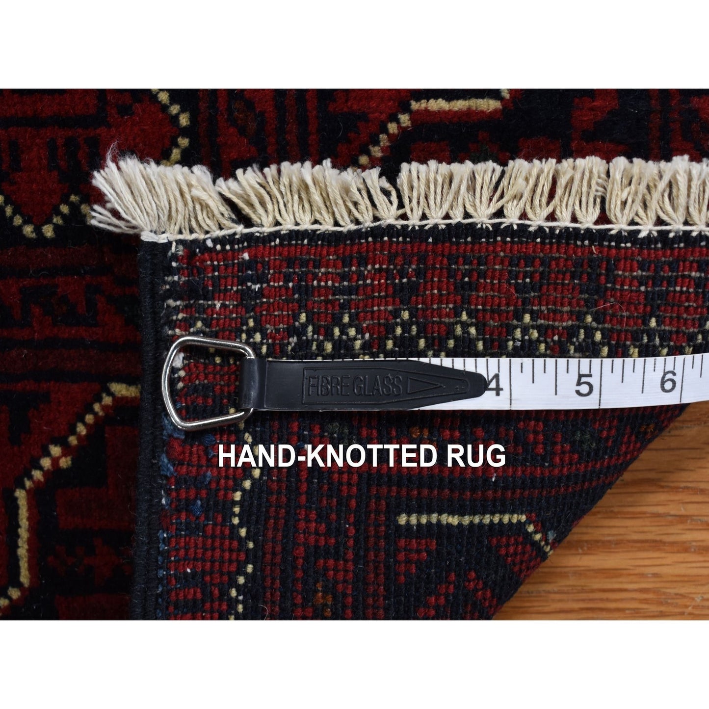 3'4"X4'8" Red Afghan Khamyab 100% Wool Hand Knotted Rug