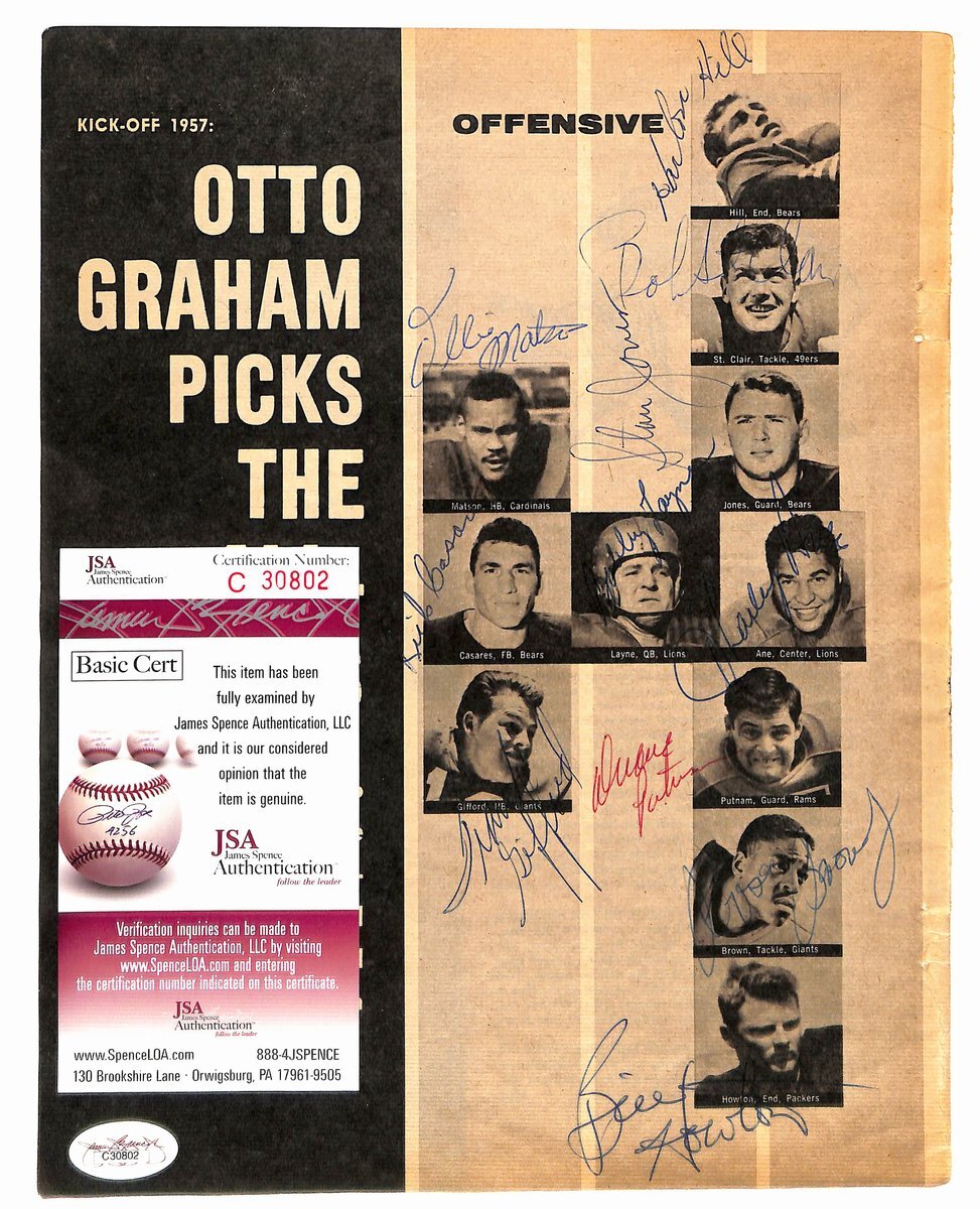 Vintage 1957 Nfl All-Pros Signed (11) 8.5X11