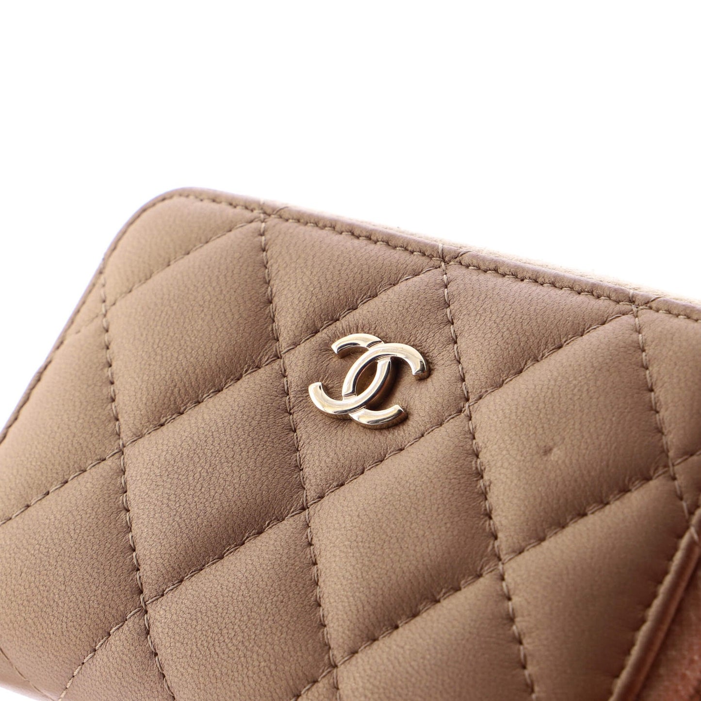 Chanel Cc Zip Card Holder Quilted Lambskin