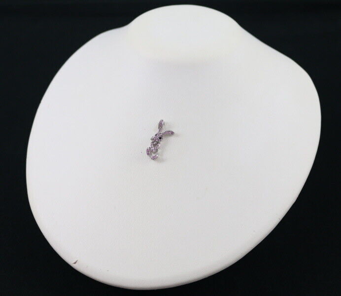 Pink Sapphire Black Diamond Rabbit Pendant 18K