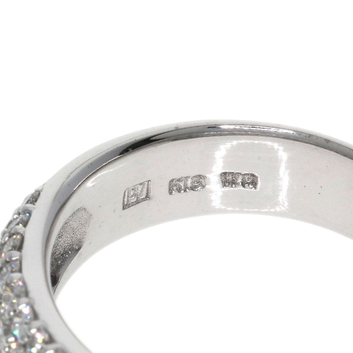 Ponte Vecchio Ring Pave Diamond K18 White Gold