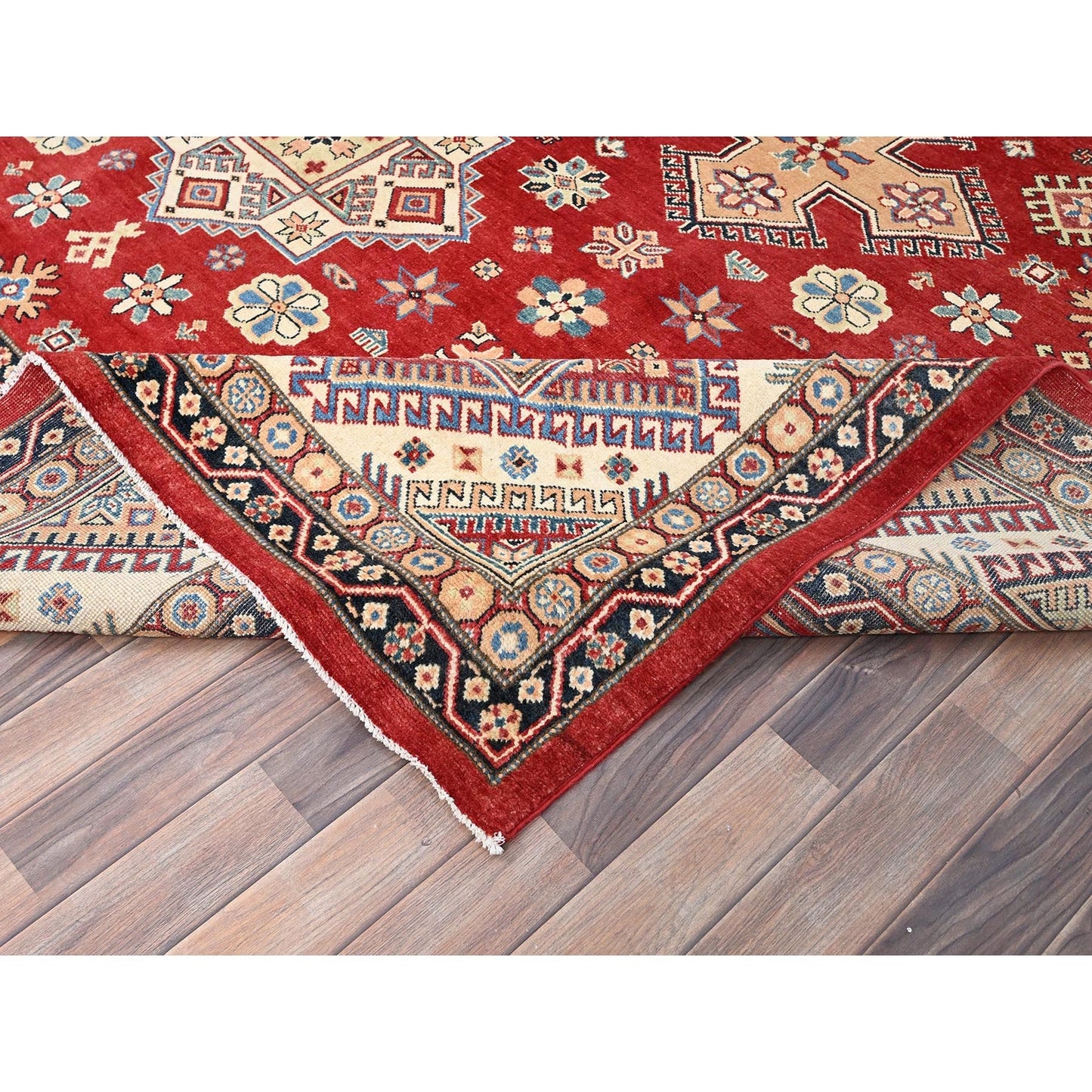 10'1"X13'9" Red Special Kazak Extra Soft Wool Hand Knotted Oriental Rug