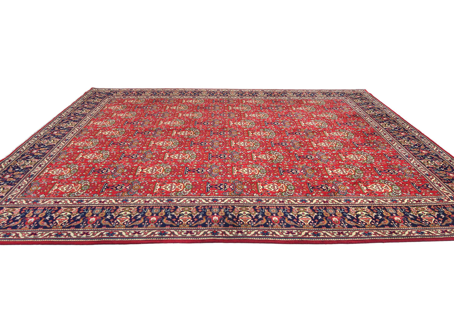 Vintage Handmade Oriental Rug Pictorial Design