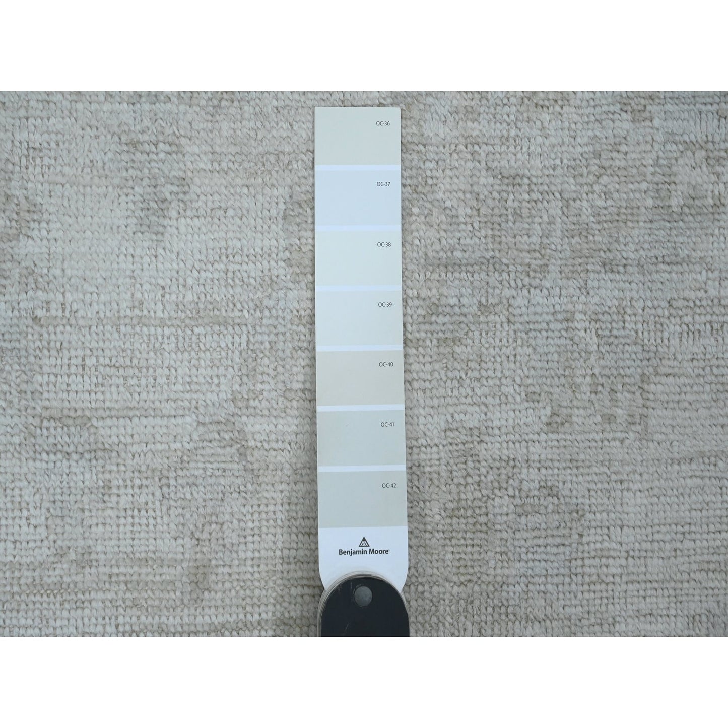 2'7"X9'8" White Hand Knotted Angora Oushak Leaf Design Wool Runner Rug