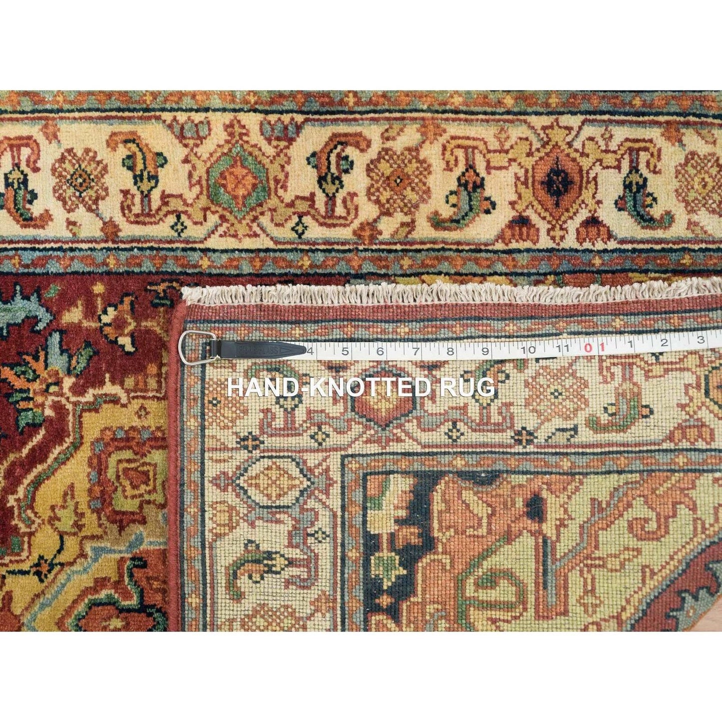 2'7"X22' Red Hand Knotted Heris Re-Creation Soft Wool Xl Runner Rug