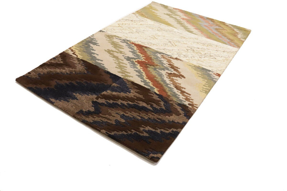 Rare Abstract Stripes Multicolored 5X8
