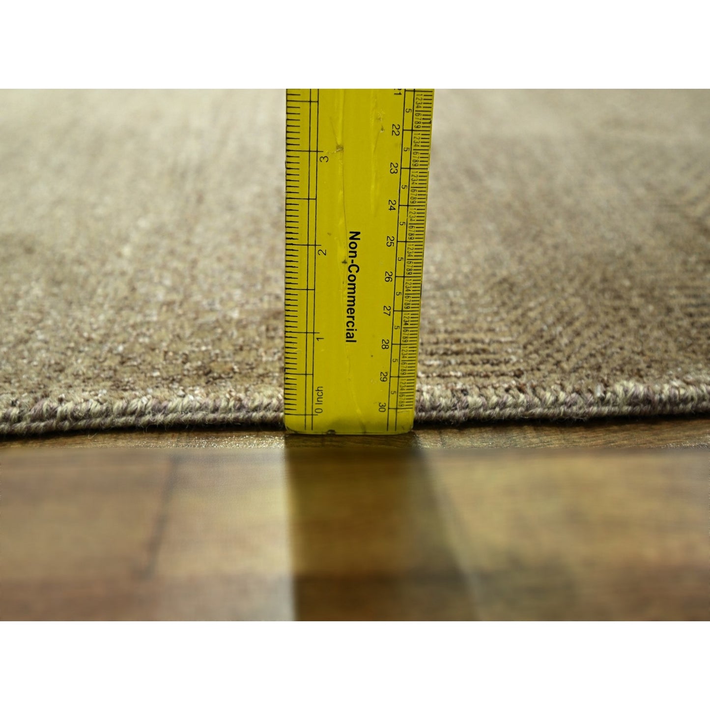 8'10"X12' Brown Modern Grass Design Hand Knotted Wool & Silk Oriental Rug