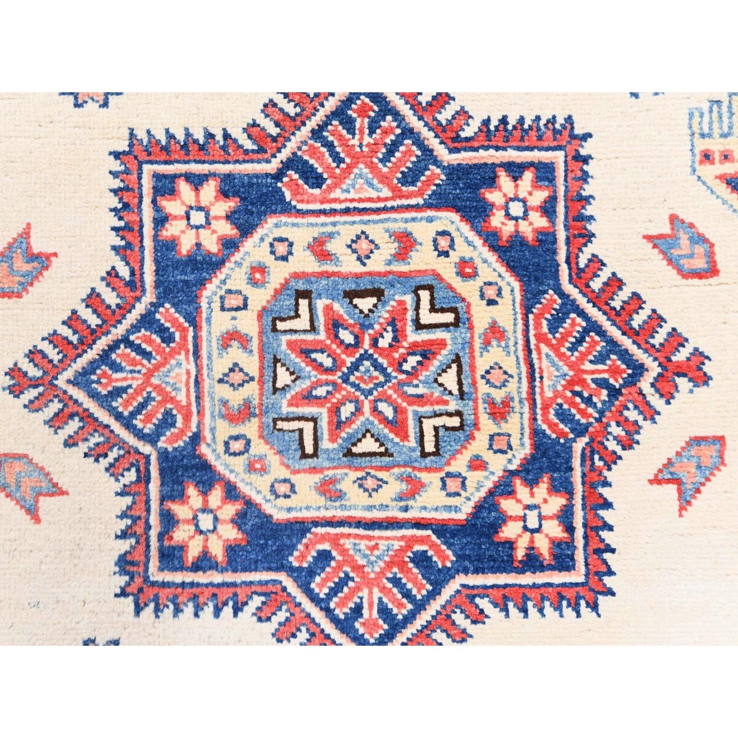 8'10"X11'9" Afghan Special Kazak Shiny Wool Hand Knotted Ivory Rug